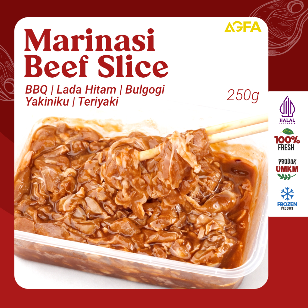 Beef Slice Mixfat / Beef Slice Mixfat Marinasi / Daging Slice Marinasi / Daging Berbumbu / Beef slic