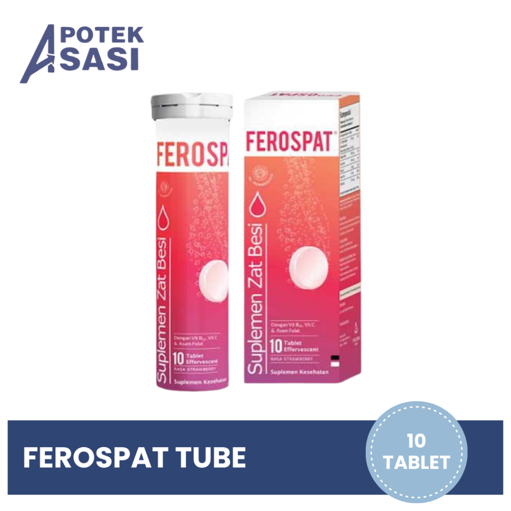 Ferospat Tablet Effervescent -  Memenuhi kebutuhan zat besi, Vitamin B12, Vitamin C, Asam Folat dan 