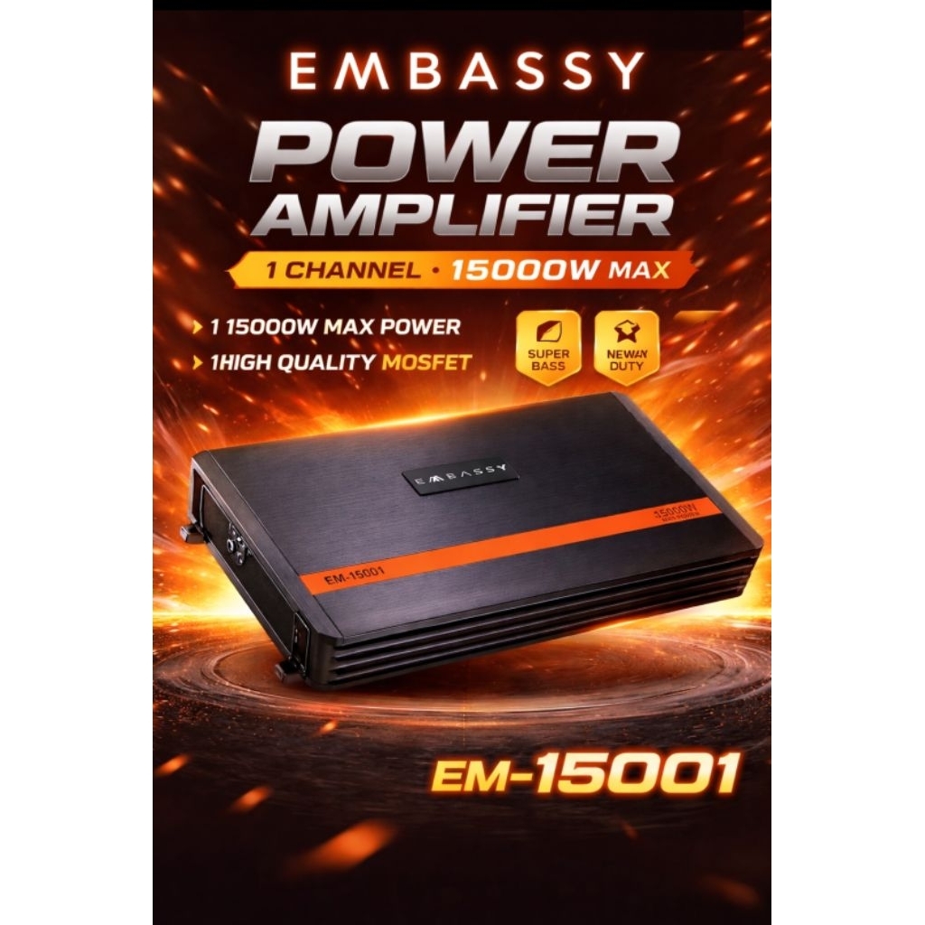 Power Monoblock Embassy EM-1500.1 - 1500 Watt Tenaga badak