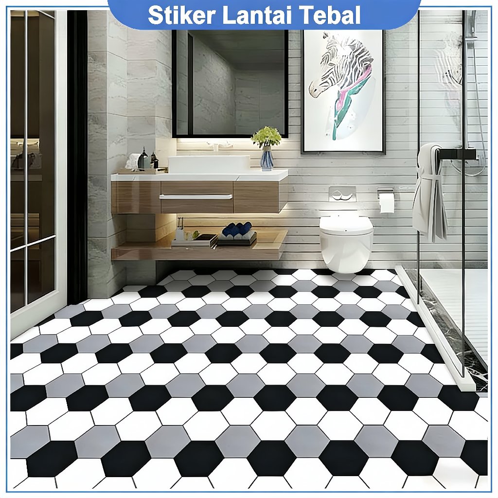 5M * 61CM PVC stiker lantai stiker perekat lantai stiker dinding kamar mandi stiker lantai tahan air