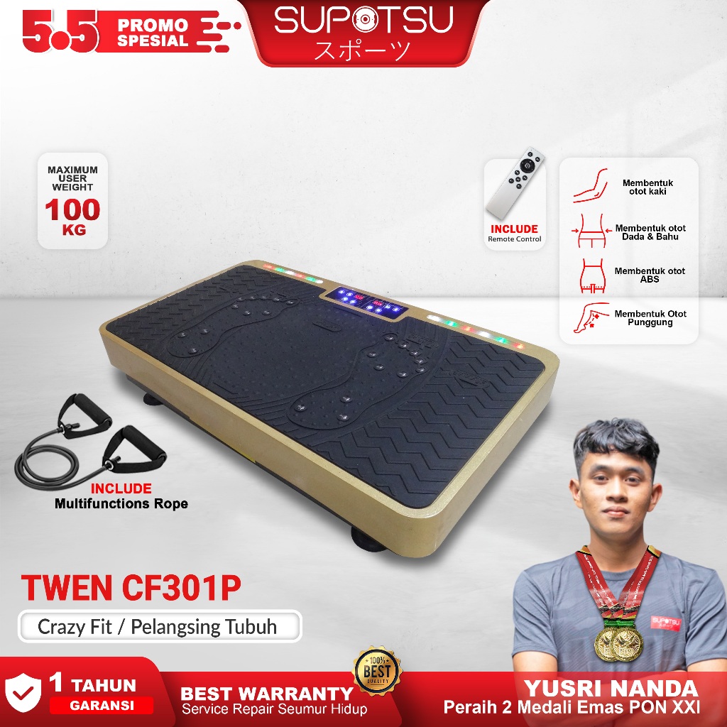 TWEN Crazy Fit  CF301P  /Alat Getar Pembakar - Penghancur Lemak