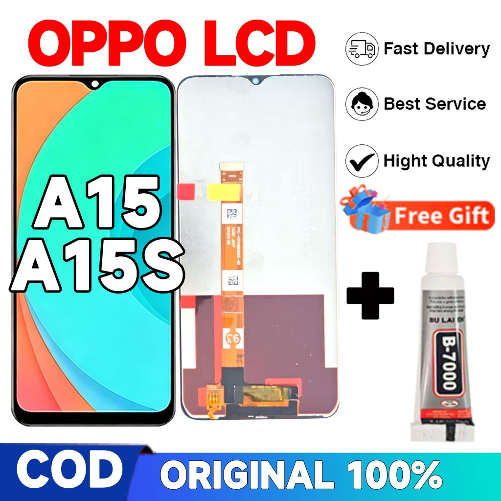 LCD OPPO A15 Original 100 Fullset Asli Ori Touchscreen Compatible For Glass Touch Screen Digitizer L