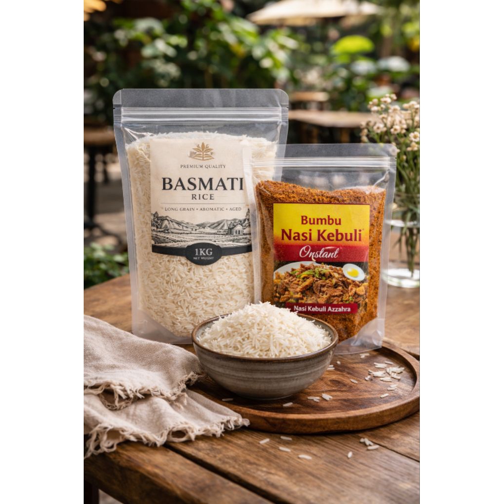 PAKET INSTANT KEBULI Beras basmati + bumbu instan