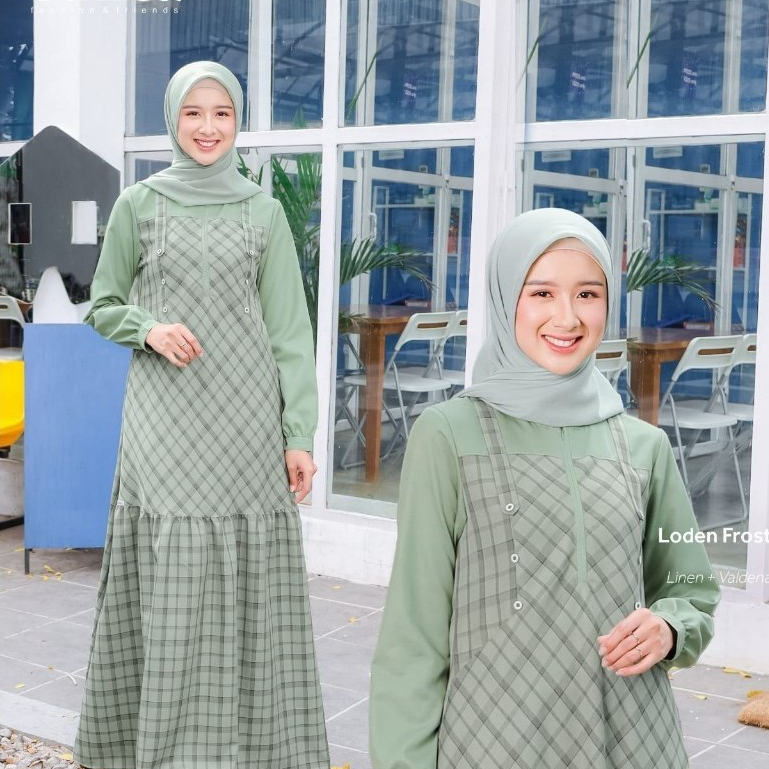GAMIS BAHAN ADEM MODEL KEKINIAN, AYUMI 387 DUSTY PINK & AYUMI 387 CALLISTE GREEN
