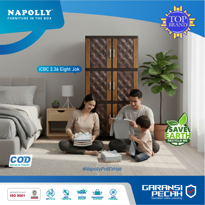 Lemari Pakaian Napolly / Lemari Napolly 3 Susun 6 Pintu/  Lemari Napolly 4 Susun 8 Pintu / Lemari Pl