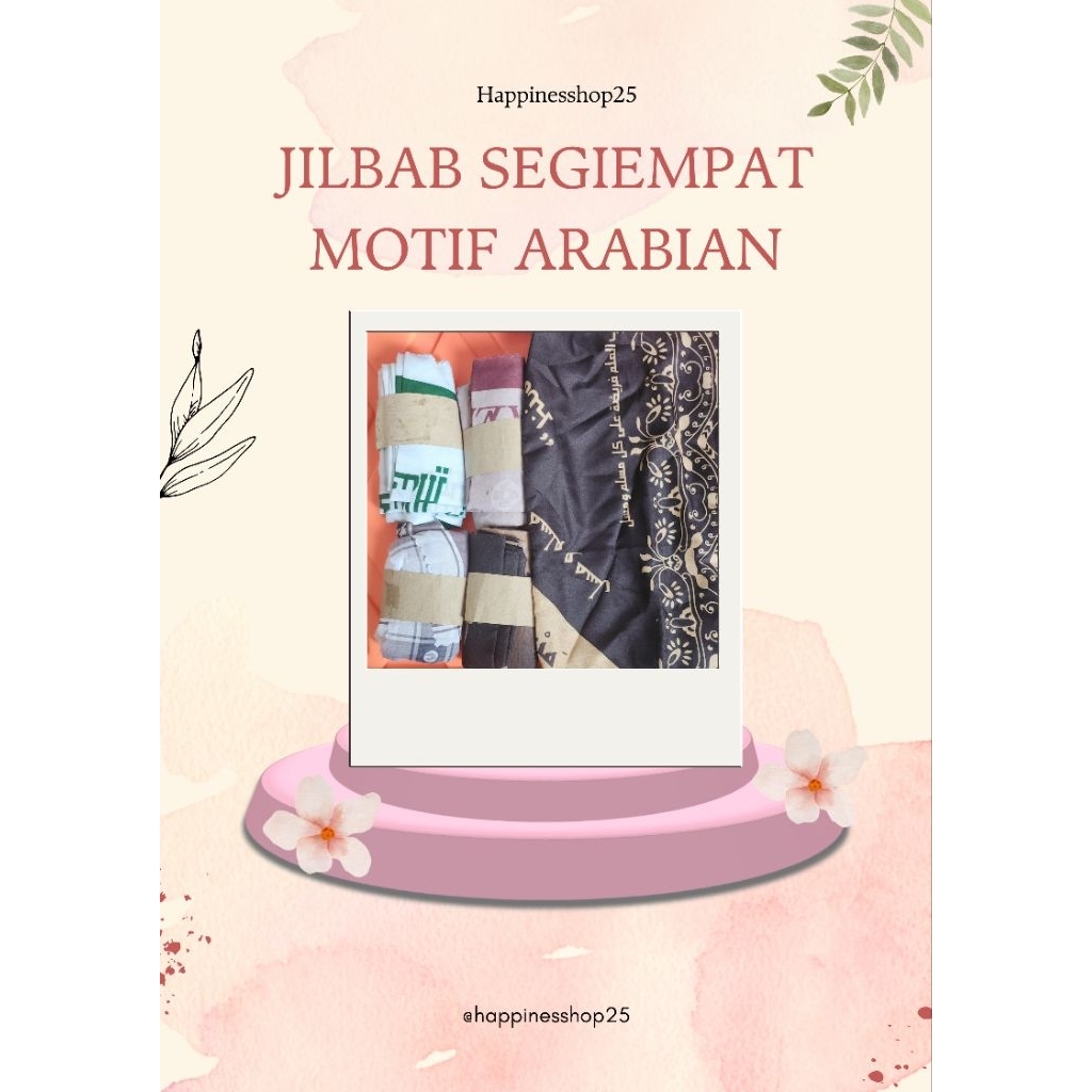 jilbab segiempat motif arabian murah
