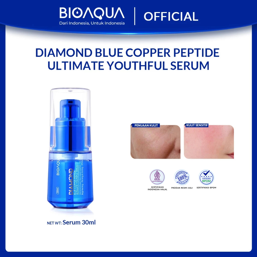 BIOAQUA Diamond Blue Copper Peptide Ultimate Youthful Serum 30ml
