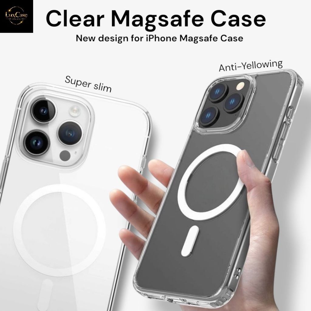 Clear Case Magsafe Iphone 13 / 13 Pro / 13 Promax - Anti Yellowing - Ultra Clear Transparan Casing -