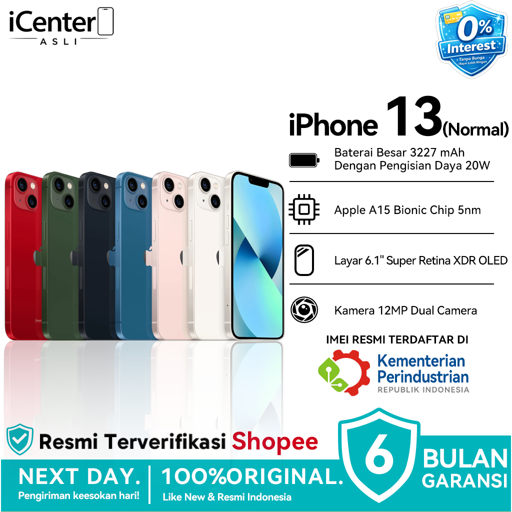 iPhone 13 Second Original 100% iPhone 13 / iPhone 13 Mini 128GB 256GB Normal Fullset Like New