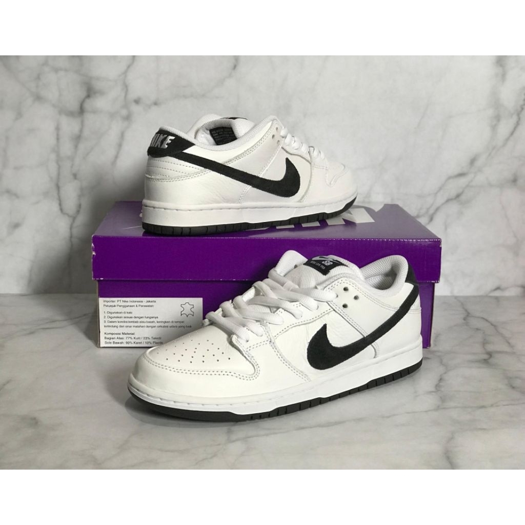 SALE Nike SB Dunk Low Pro White Black Original Authentic