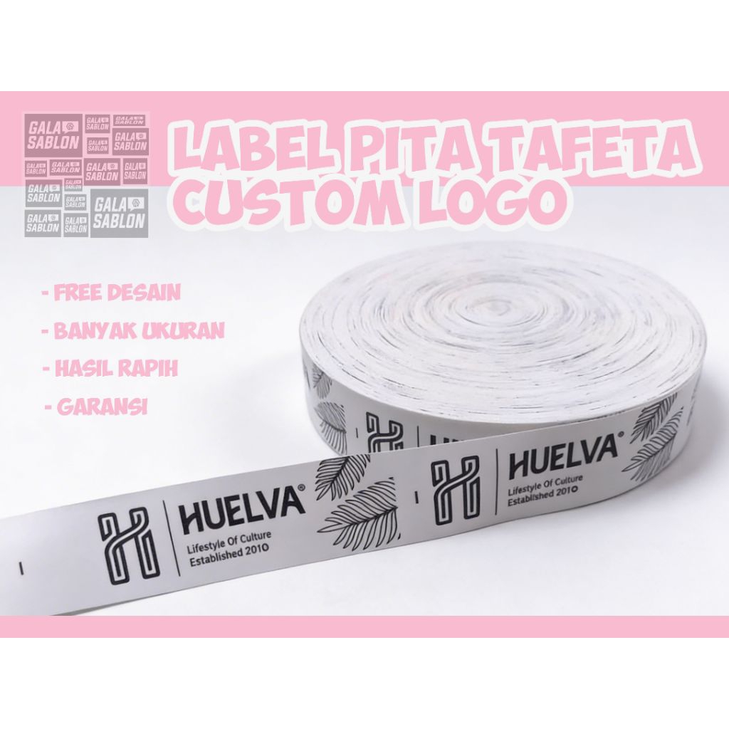 Label tafeta custom logo/tafeta label/label baju/ washing per roll/label merk