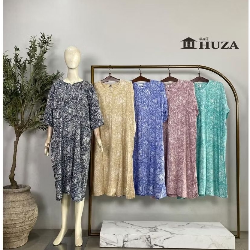 (Ld 136 cm) Daster Huza Batik Pekalongan || D Jumbo Resleting