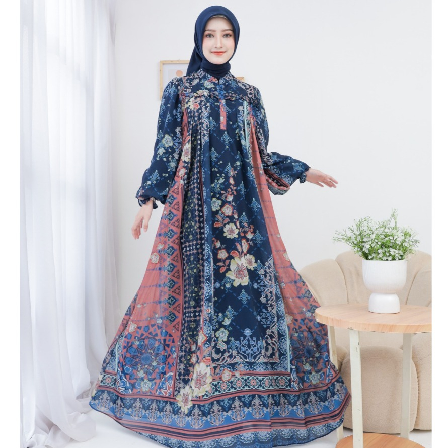 Nadeera Dress Wanita Elegan (Tanpa Hijab)– Gamis Kekinian Anggun untuk Daily, Kondangan & Lebaran