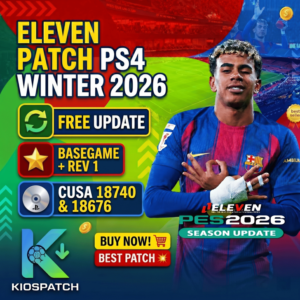 PES 2026 Eleven Patch PS4 HEN Winter Season REV 1 (CUSA 18740 & 18676)