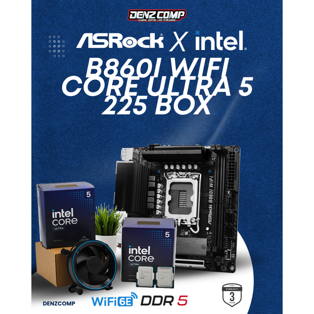 PAKET INTEL CORE ULTRA 5 225 BOX + ASROCK B860i (DDR5, WIFI, MINI-ITX)