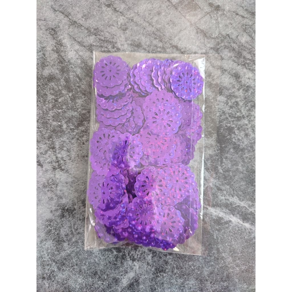 payet piringan / hiasan bunga lamak / payet cakra ekonomis 15 gr