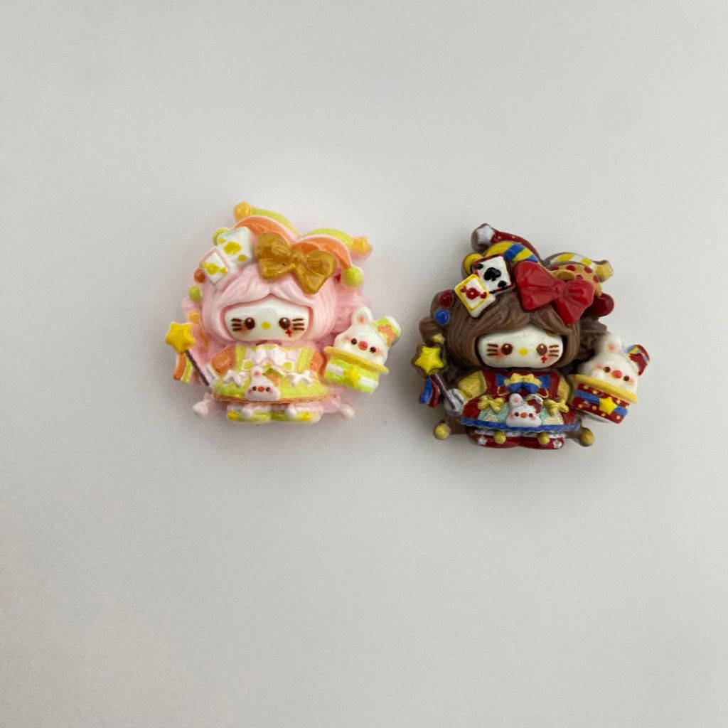 MAINAN ANAK CLAY 2D HK HELLO KITTY BADUT CLOWN TOPI TOPENG LUCU KELINCI RESIN