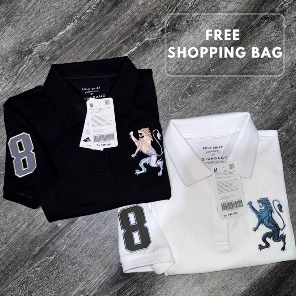 Polo GIORDANO 3D Lion WANITA ORIGINAL STORE - FREE SHOPPING BAG
