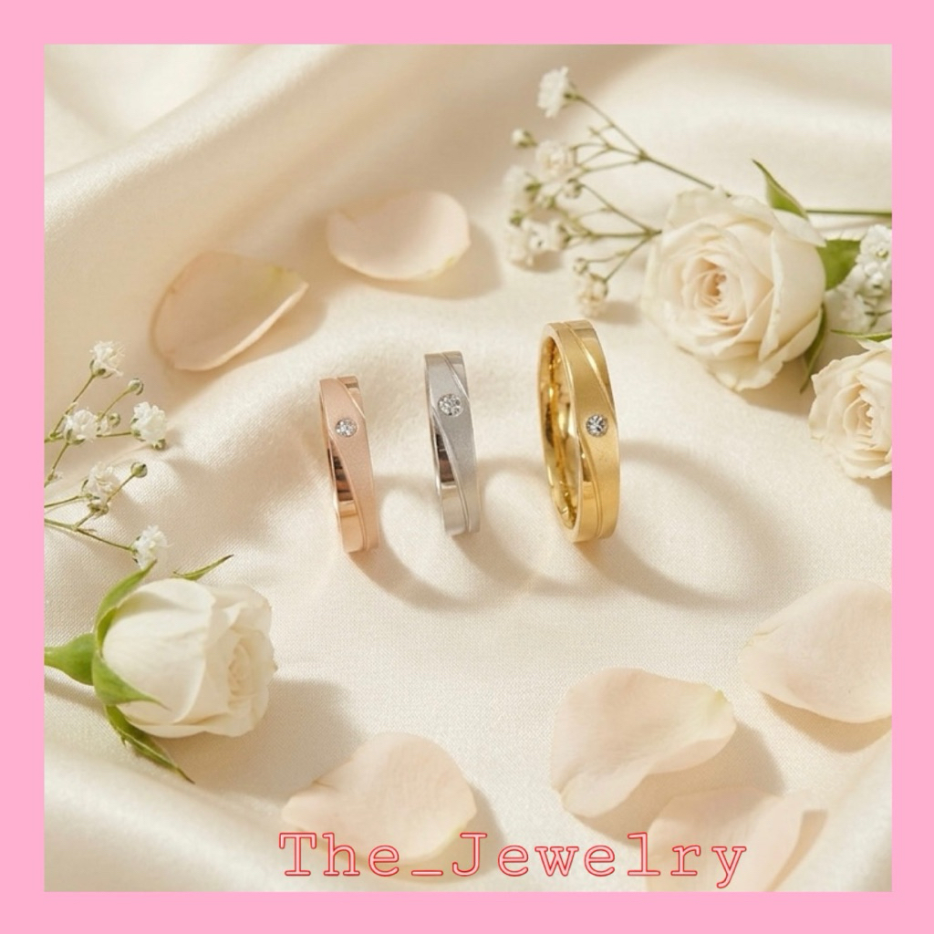 Cincin Kawin / Cincin polos Titanium 3 warna gold, rose god dan Silver
