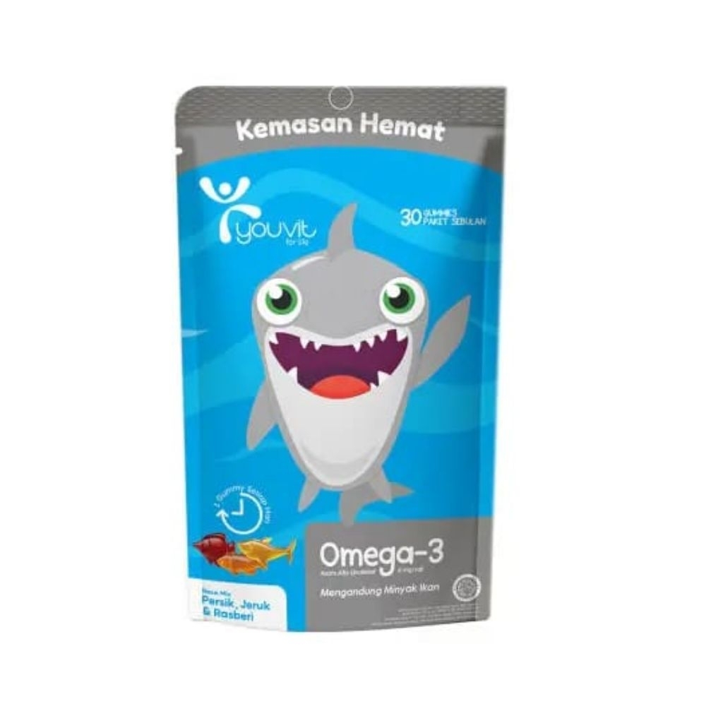 YOUVIT Vitamin Gummy Omega-3 Anak  dengan Rasa Alami untuk Kesehatan Otak dan Mata COD MURAH