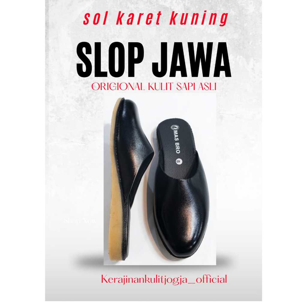Slop Jawa Pria Premium Original Anti Slip Bahan kulit sapi Asli