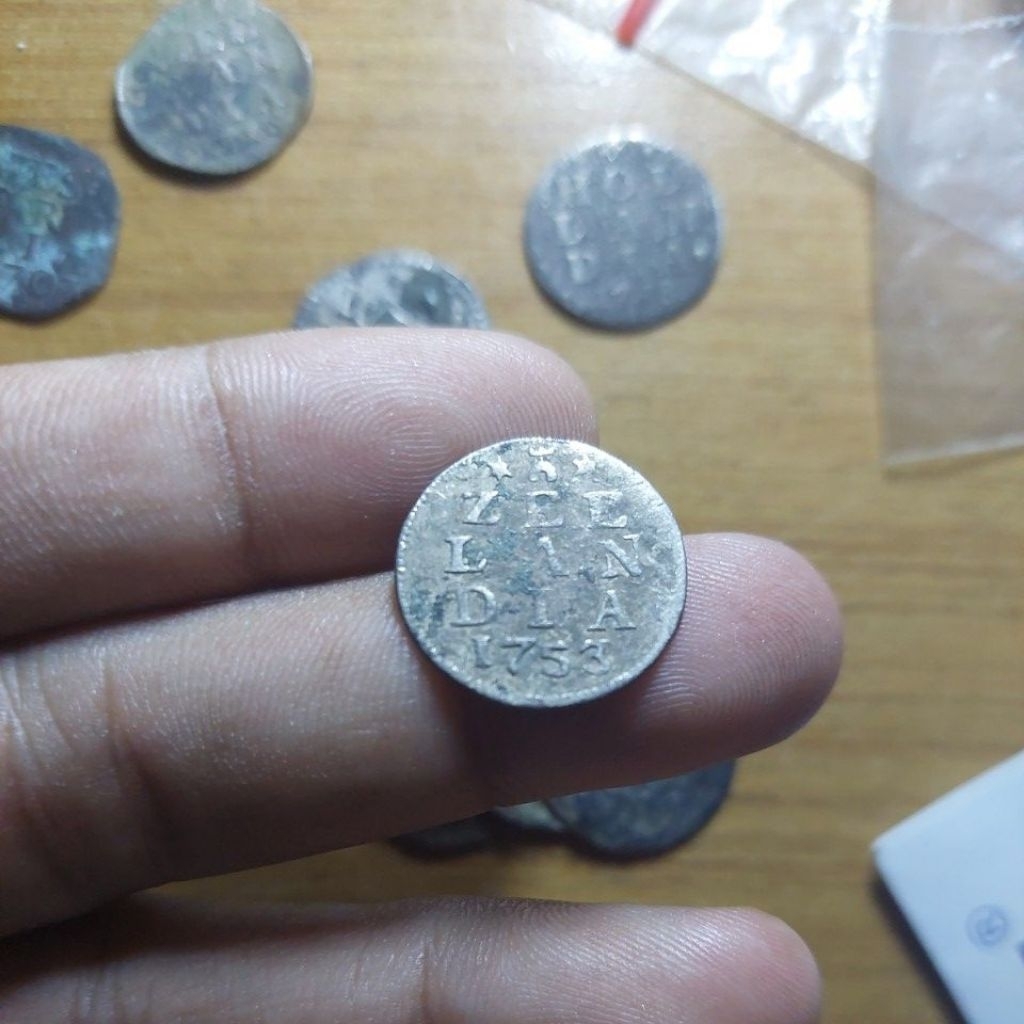 Koin perak zeelandia Tahun 1753. VF utuh.ori