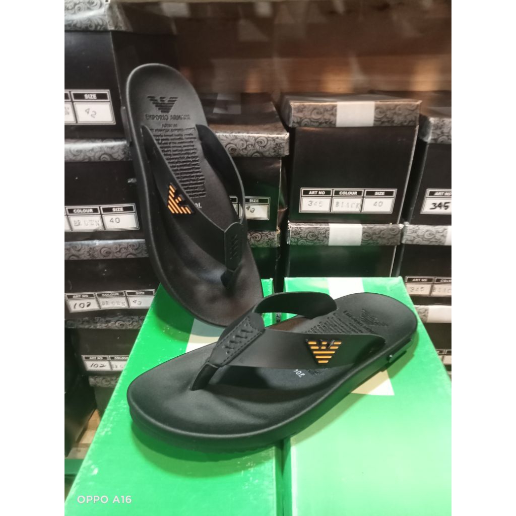 sandal slop pria sendal emporio armani
