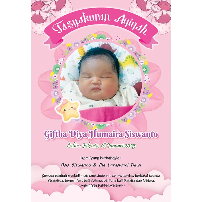 Sticker Ucapan Aqiqah/Syukuran/Ultah