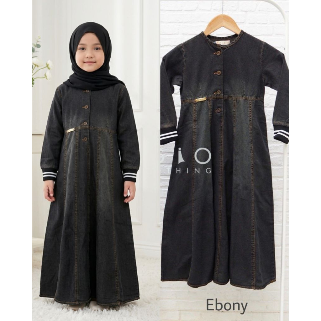FATHIYA DRESS KIDS (GAMIS JEANS KIDS) BY BUGIO // GAMIS ANAK JEANS SYARI PREMIUM