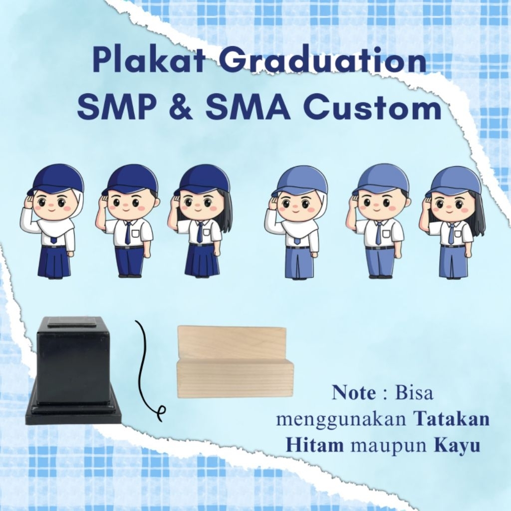 Plakat Akrilik Graduation Custom | Piala Akrilik Wisuda SMA SMP Custom | Hadiah Wisuda Custom Nama