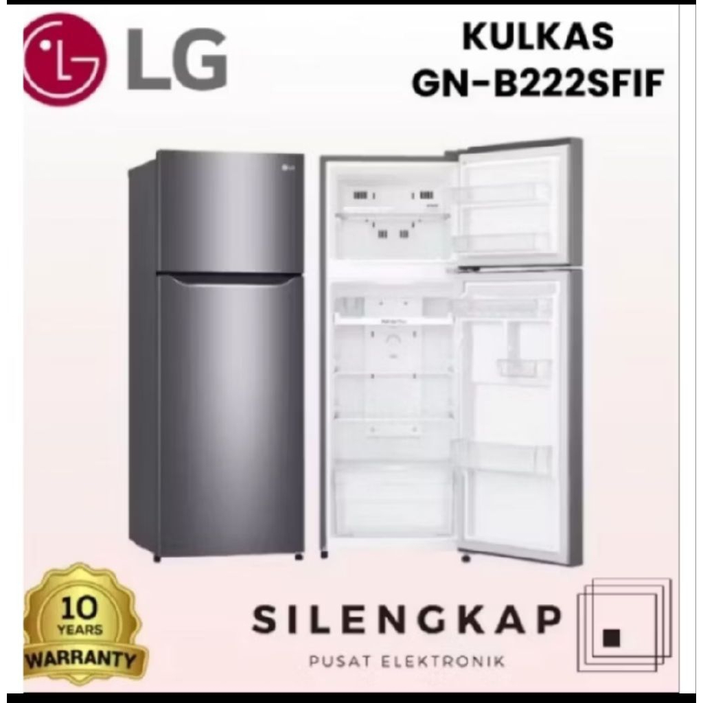 kulkas LG 2 pintu 225L/kulkas 2 pintu LG GN-B222SFIF
