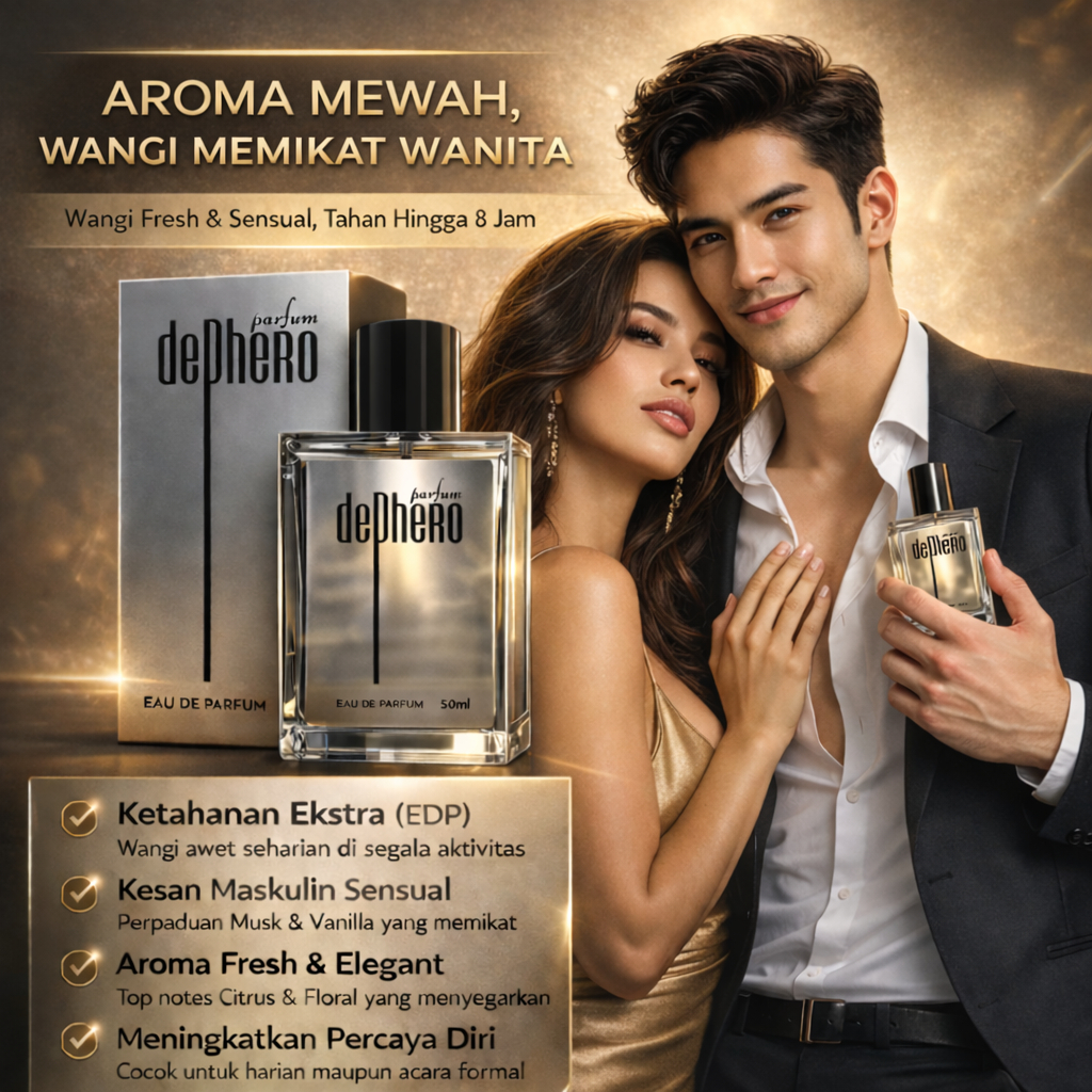 Dephero Parfum Pria Pheromone 50ml - Minyak Wangi Tahan Lama Jejak Aroma Maskulin Memikat Wanita
