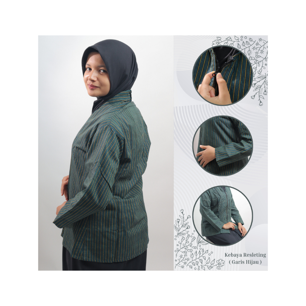 Kebaya Lurik Wanita Dewasa Model Resleting