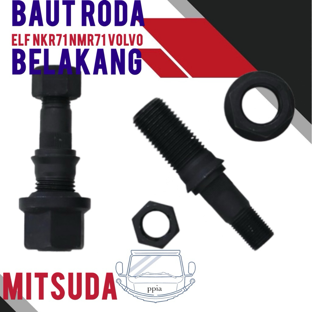 Baut roda belakang ELF VOLVO MITSUDA / baut roda volvo NKR71 NMR71 / baut roda big size NKR 71 / hub