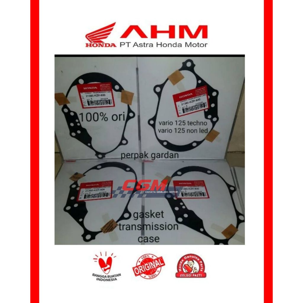 21395 KZR 600 Gasket transmission case per pak gardan vario 125 techno vario 125 non led ori ahm 213