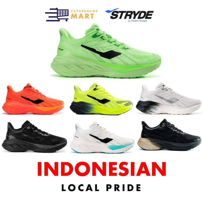 Sepatu Heiden Heritage Stryde Raven Sneakers Olahraga Lari Sport Running Shoes Pria Wanita