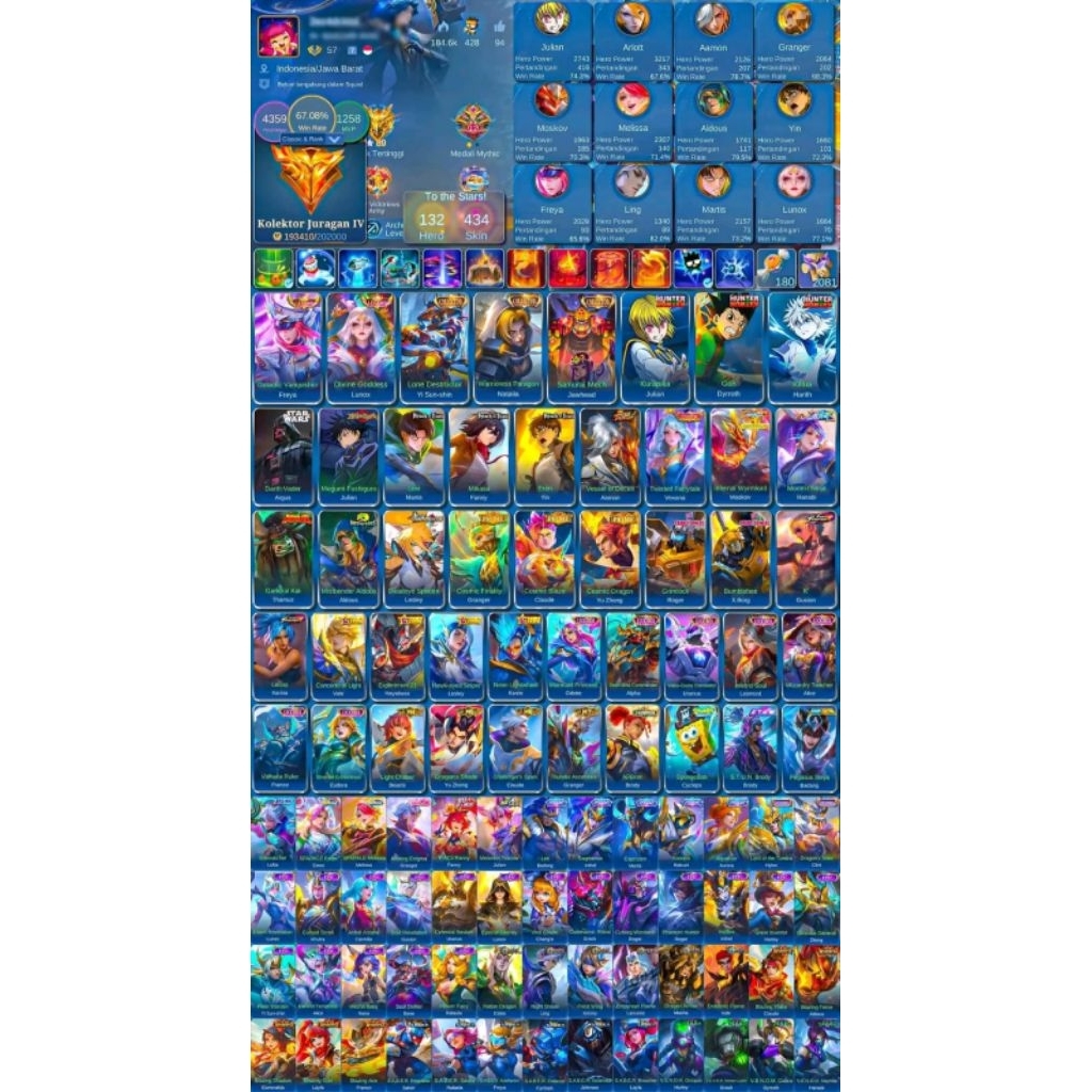 Akun mobile legends sultan andalan terbaru di Ml