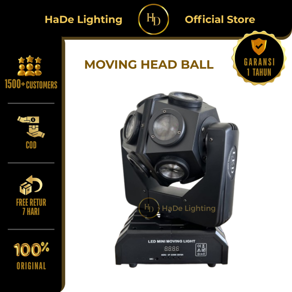Moving Head Disco Ball - Bola Roda Gila LED