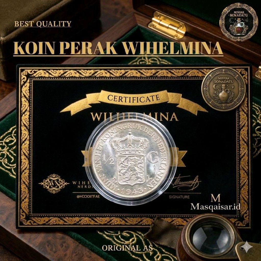 Koleksi Koin Perak Kuno Wilhelmina Nederland 1/2G Best Produk Terbatas Tahun 1718 Sampai 1948 Gress 
