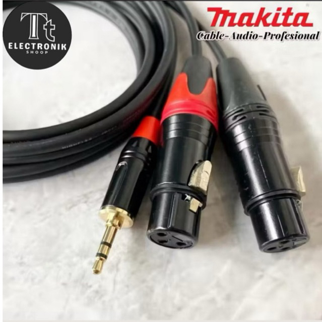 Kabel audio jack 3,5 to dua xlr female berkualitas