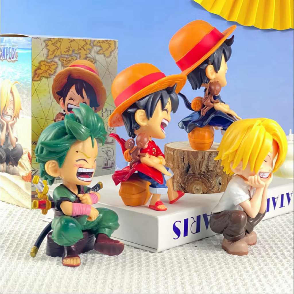 One Piece Chibi Collection Figure | Monkey D. Lutfy, Roronoa Zoro, Sanji | Anime Action Figure