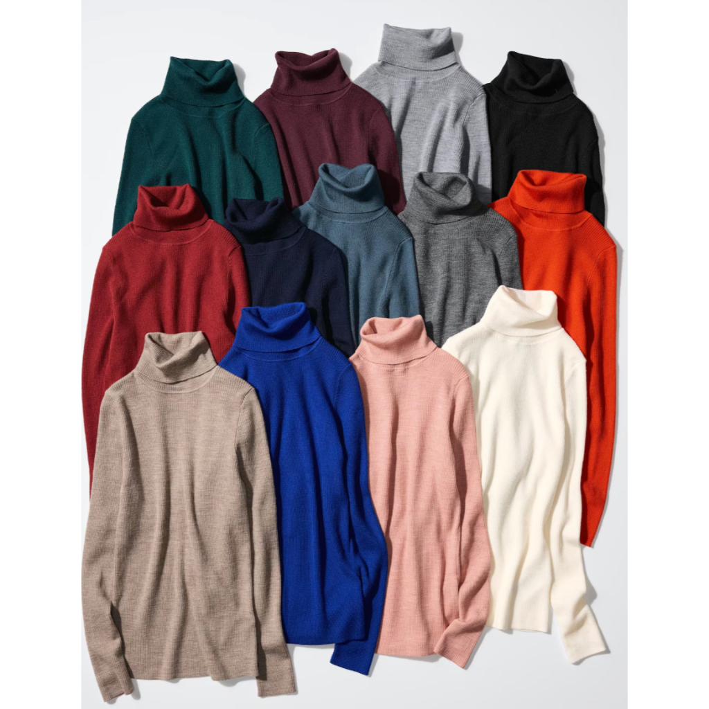 Women Merino Ribbed Turtleneck Sweater UNIQLO Japan