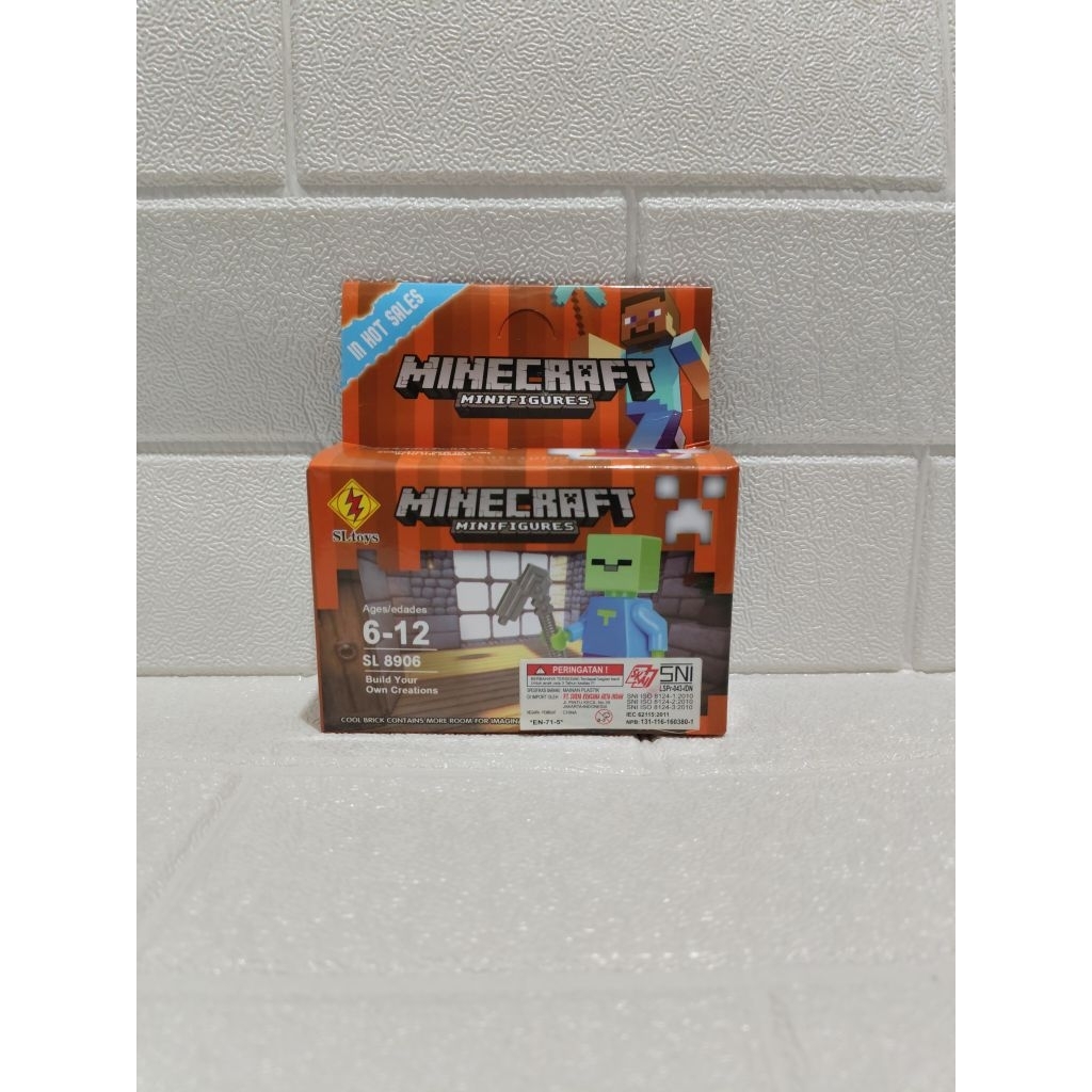 Mini Figur Bangunan Bertema Minecraft