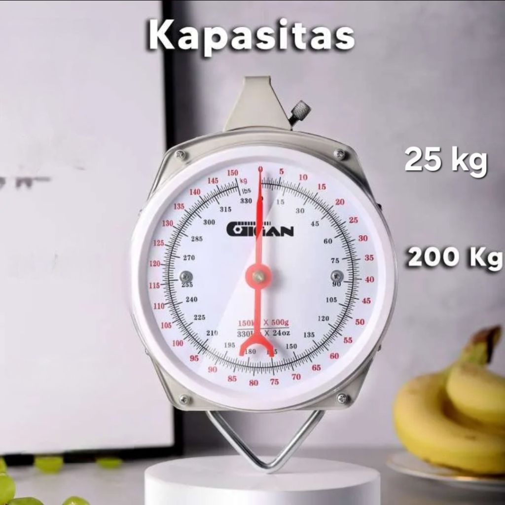 Timbangan Gantung Bulat 25 kg,200 kg GIGAN ORIGINAL BAGUS MURAH AWET/Timbangan Gantung Koper,Tas
