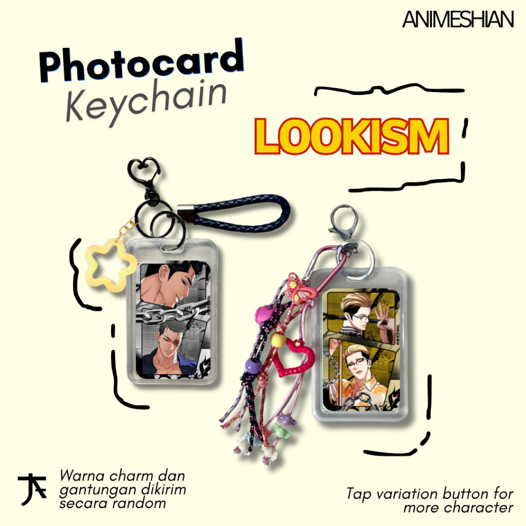 Photocard Keychain Lookism - ANIMESHIAN - Gantungan Kunci, Keychain, Photo Card Webtoon, Manhwa, Jon