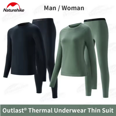 BASELAYER BAJU THERMAL WANITA HIKING OUTDOOR UNDERWEAR THIN SUIT NATUREHIKE NH22NY002