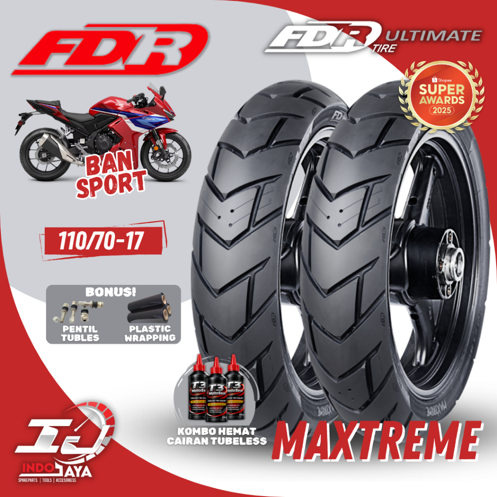 [READY COD] BAN FDR ULTIMATE MAXTREME TUBELESS RING 17 (110/70-17) BAN BEBEK SPORT SUPERMOTO TUBLES