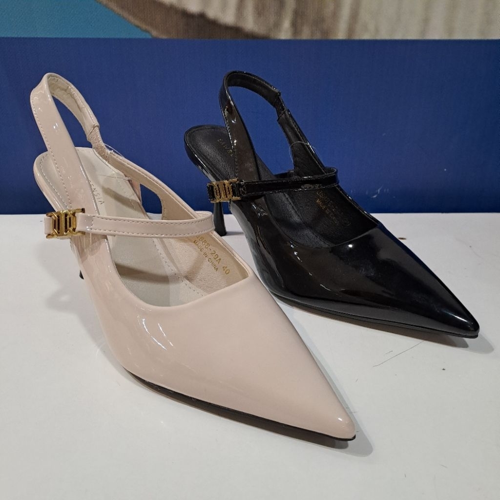 Sepatu sandal mules wanita lawrensia hak 8 cm