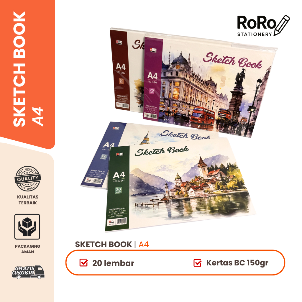 ALFA PREMIUM SKETCH BOOK A4 20 lembar kertas BC Murah Kertas BC 150 gr Tebal Berkualitas