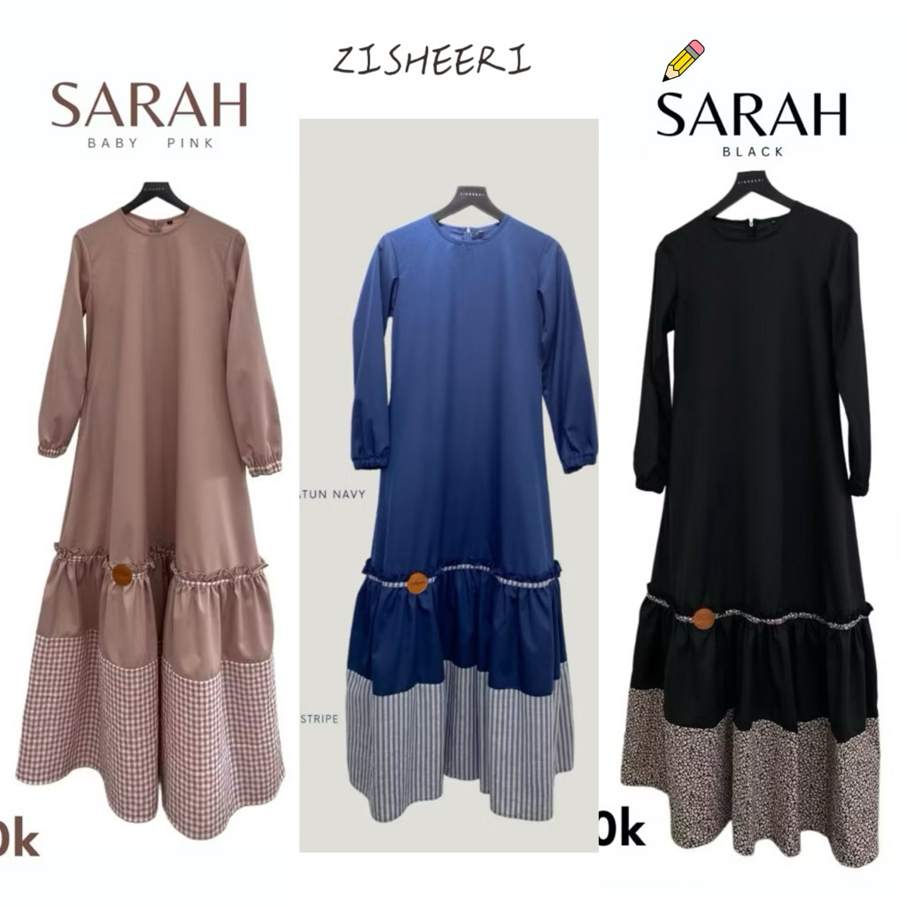 Sarah Dress By Zisheeri | Dress Katun | Gamis Zisheeri Original